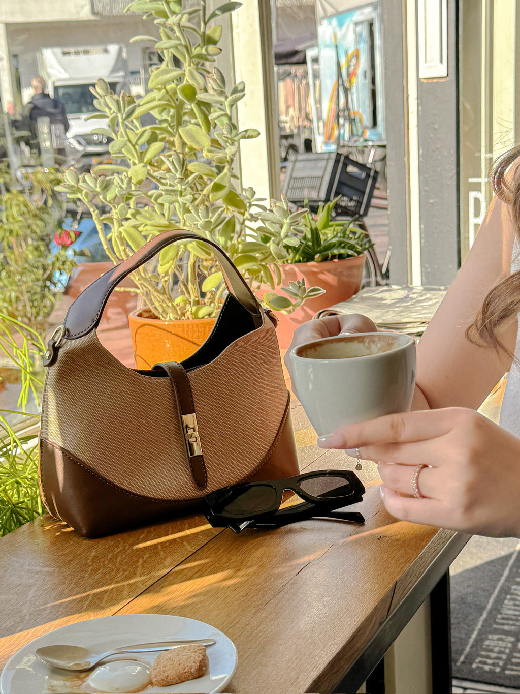 Classic Handbag | LIZ (Brown Beige)