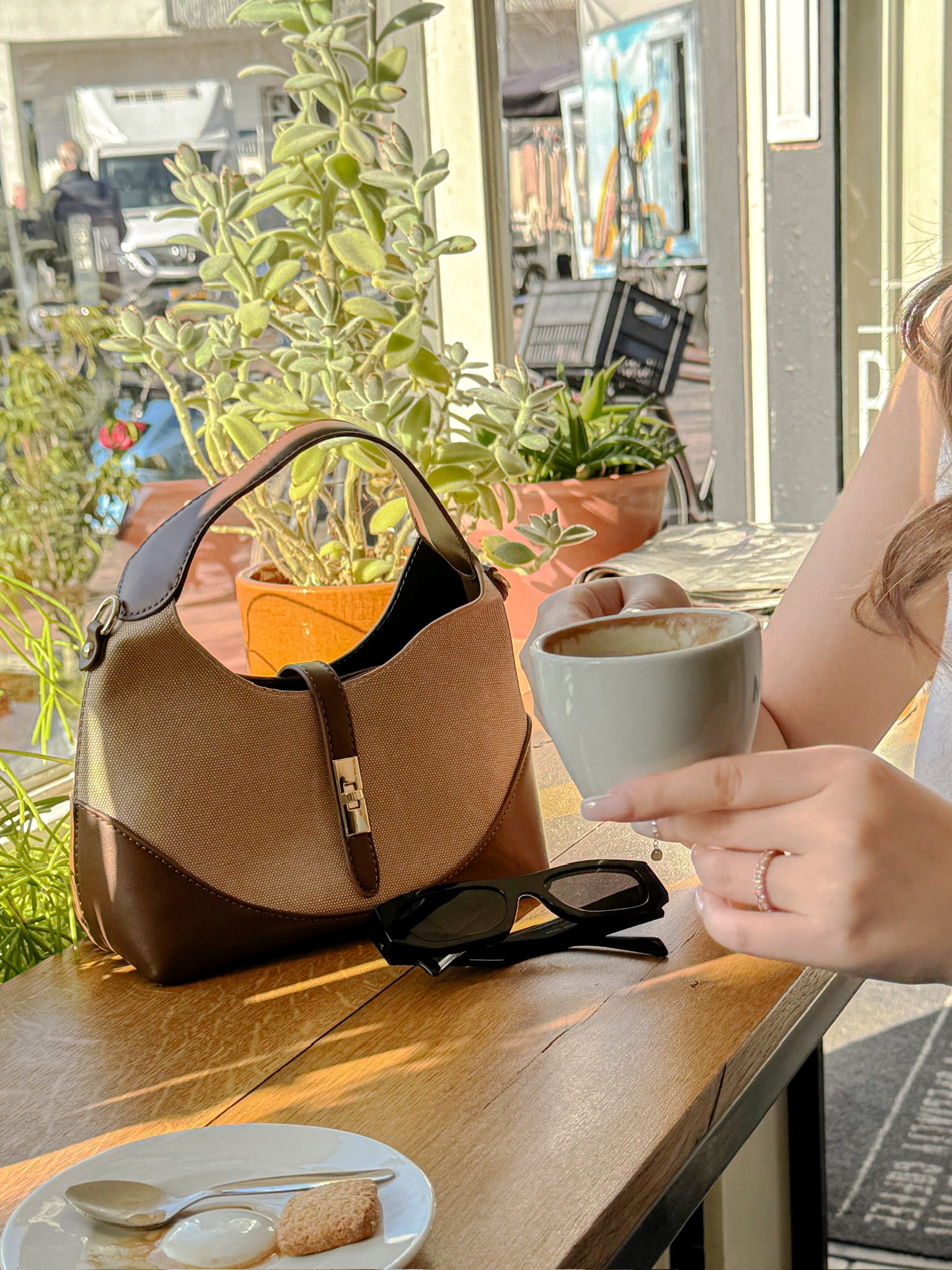 Classic Handbag | LIZ (Brown Beige)