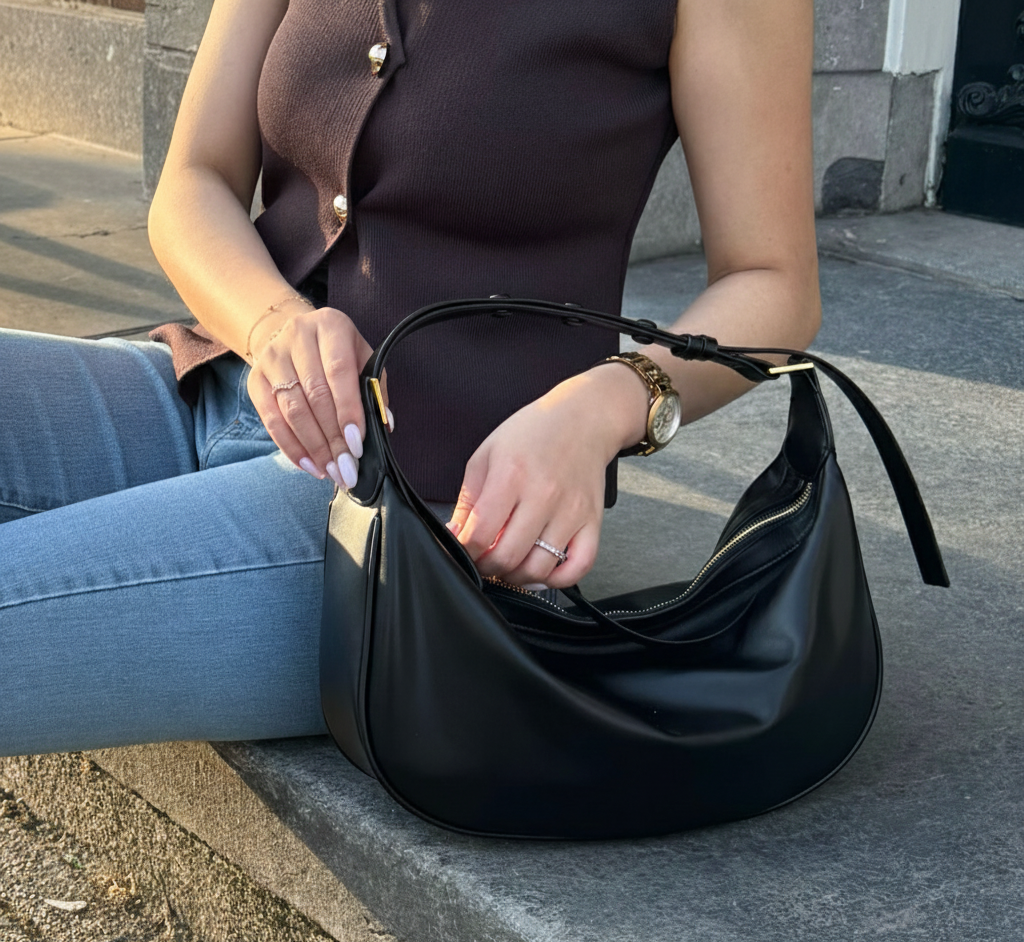 Leather Bag | ANA (Black)