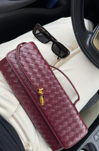 Long Woven Clutch | ELLE (Bordeaux Red)