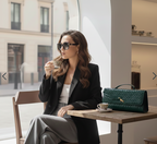 Long Woven Clutch | ELLE (Green)