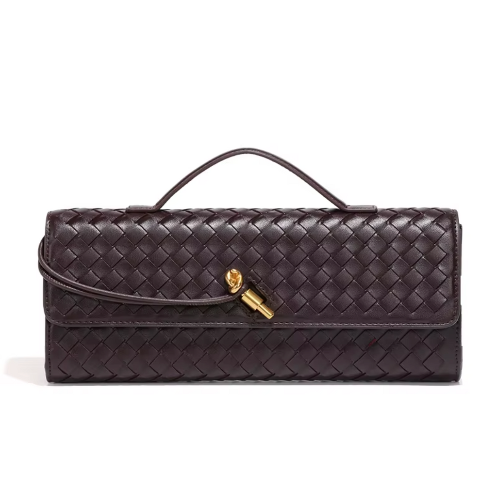 Long Woven Clutch | ELLE (Deep Grape)