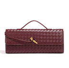 Long Woven Clutch | ELLE (Bordeaux Red)