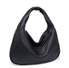 Woven Large Handbag | APRIL (Black)