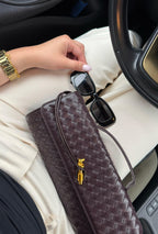 Long Woven Clutch | ELLE (Deep Grape)