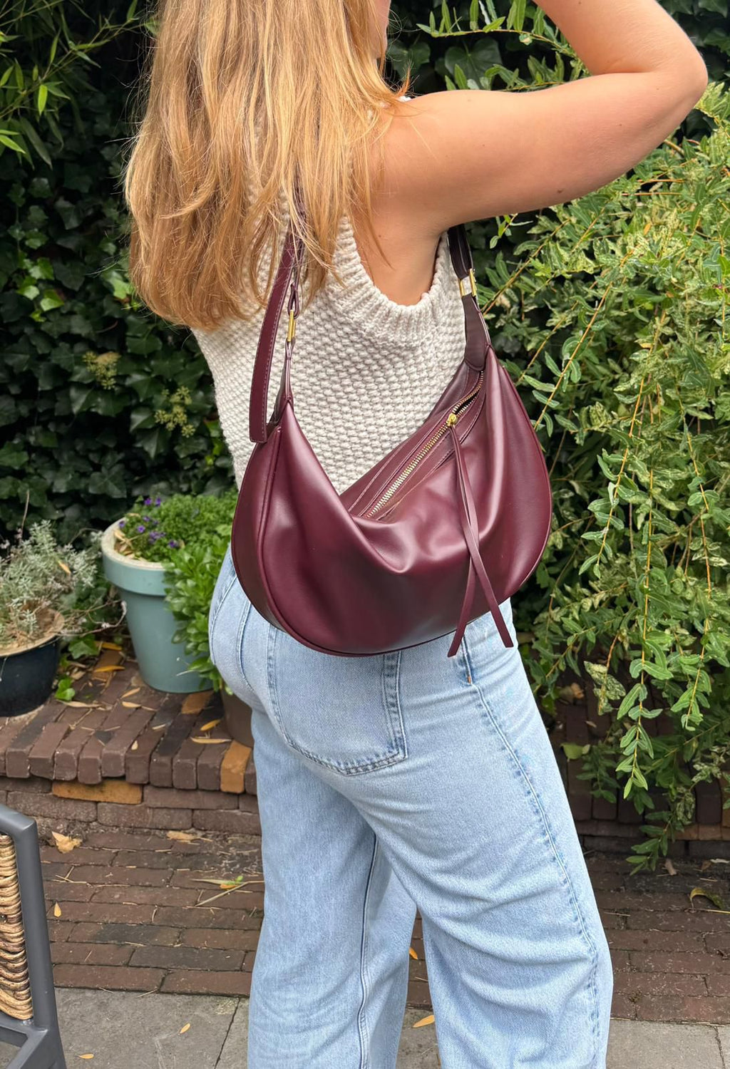 Leather Bag | ANA (Bordeaux Red)